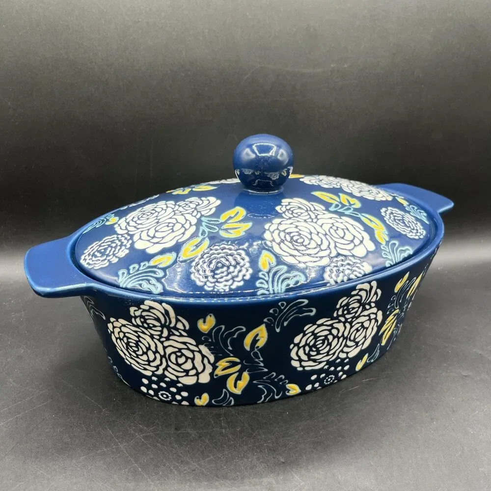 Ceramic Casserole Dish With Lid, Dishes for Oven, Baking Blue